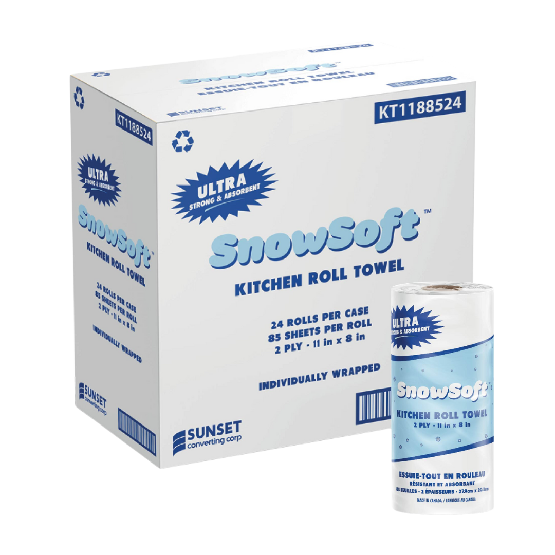 8" x 11", 85 Sheets, 2 Ply Kitchen Towel (KT1188524) - 24 Rolls