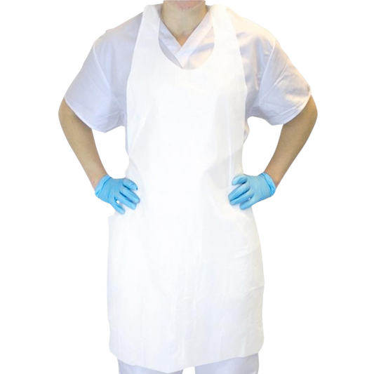 28" x 46" White HDPE Apron - 100pcs/bag, 10bag/cs