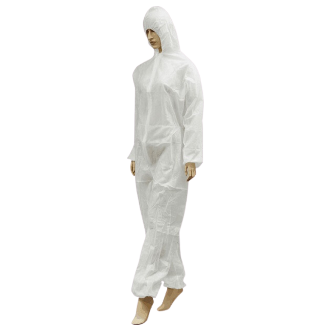50GSM White Silk Fibroin Microporous Coverall - 1 Piece
