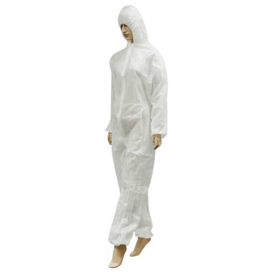 50GSM White Silk Fibroin Microporous Coverall - 1 Piece