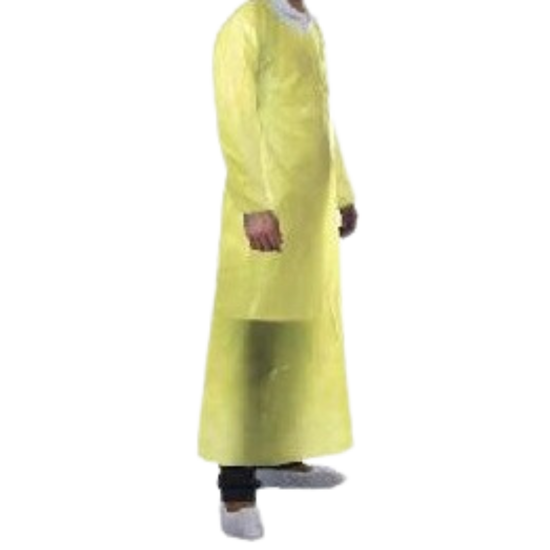 115 x 137 cm Yellow/Blue Isolation Gown - 10pcs/bag