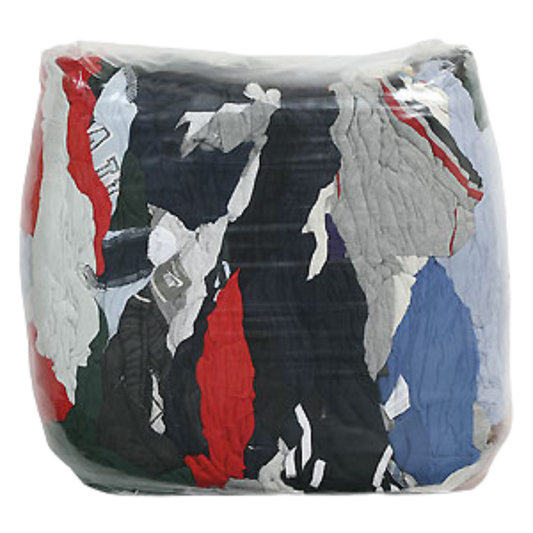 Mixed Colours Shirt Wiper Rags - 10 lbs/bag
