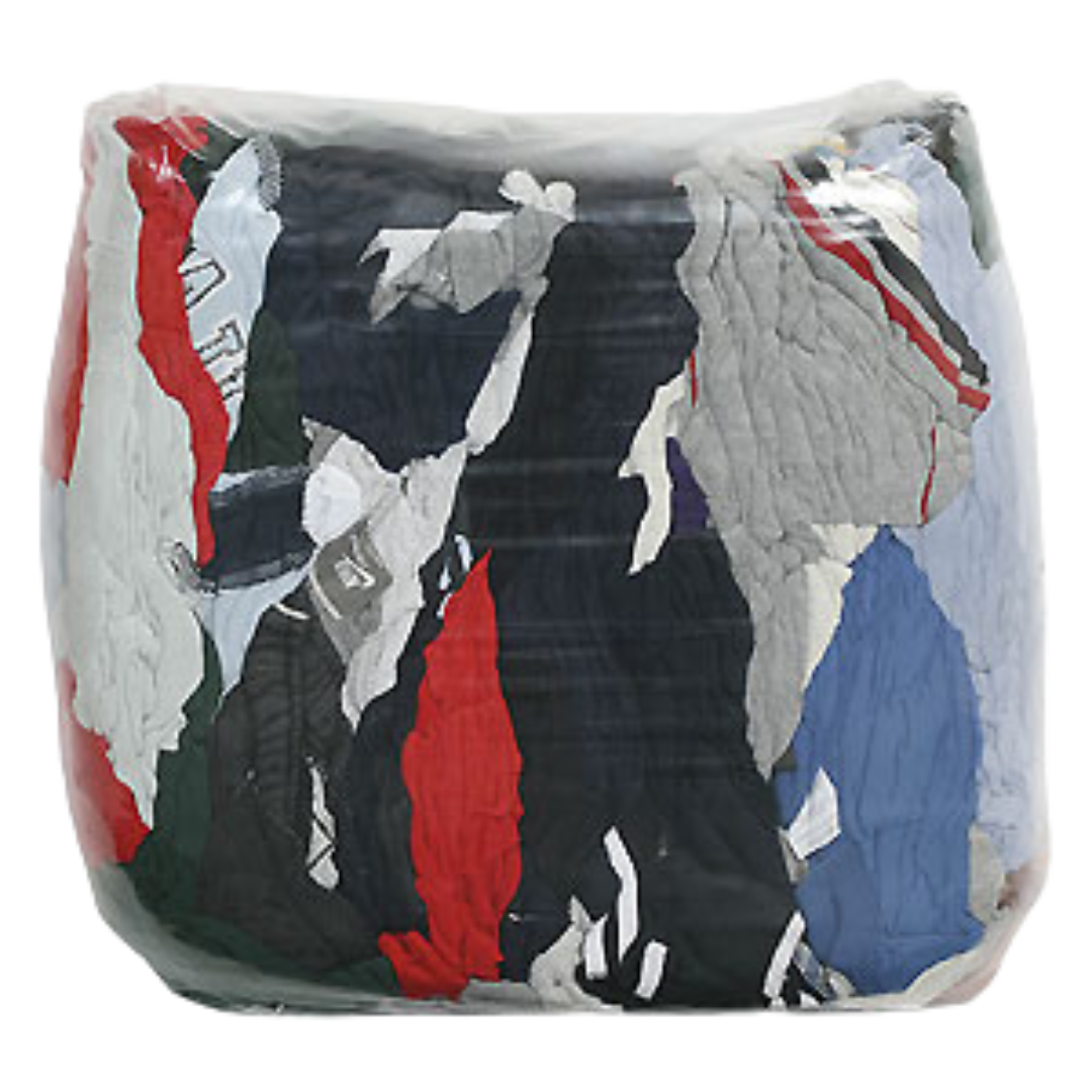 Mixed Colours Shirt Wiper Rags - 20 lbs/bag