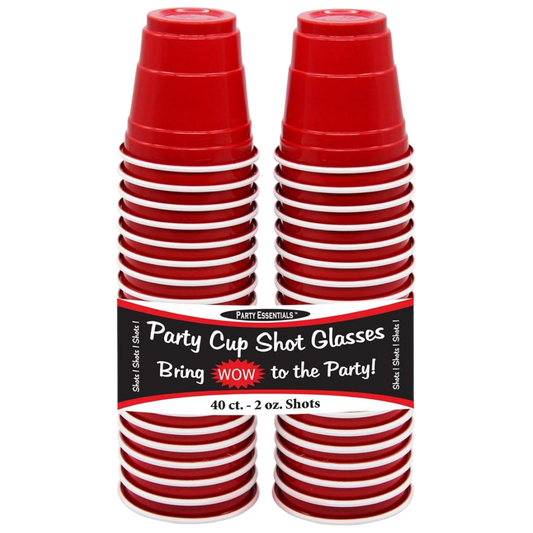 2oz Red Party Shot Glasses - 20pcs/pk
