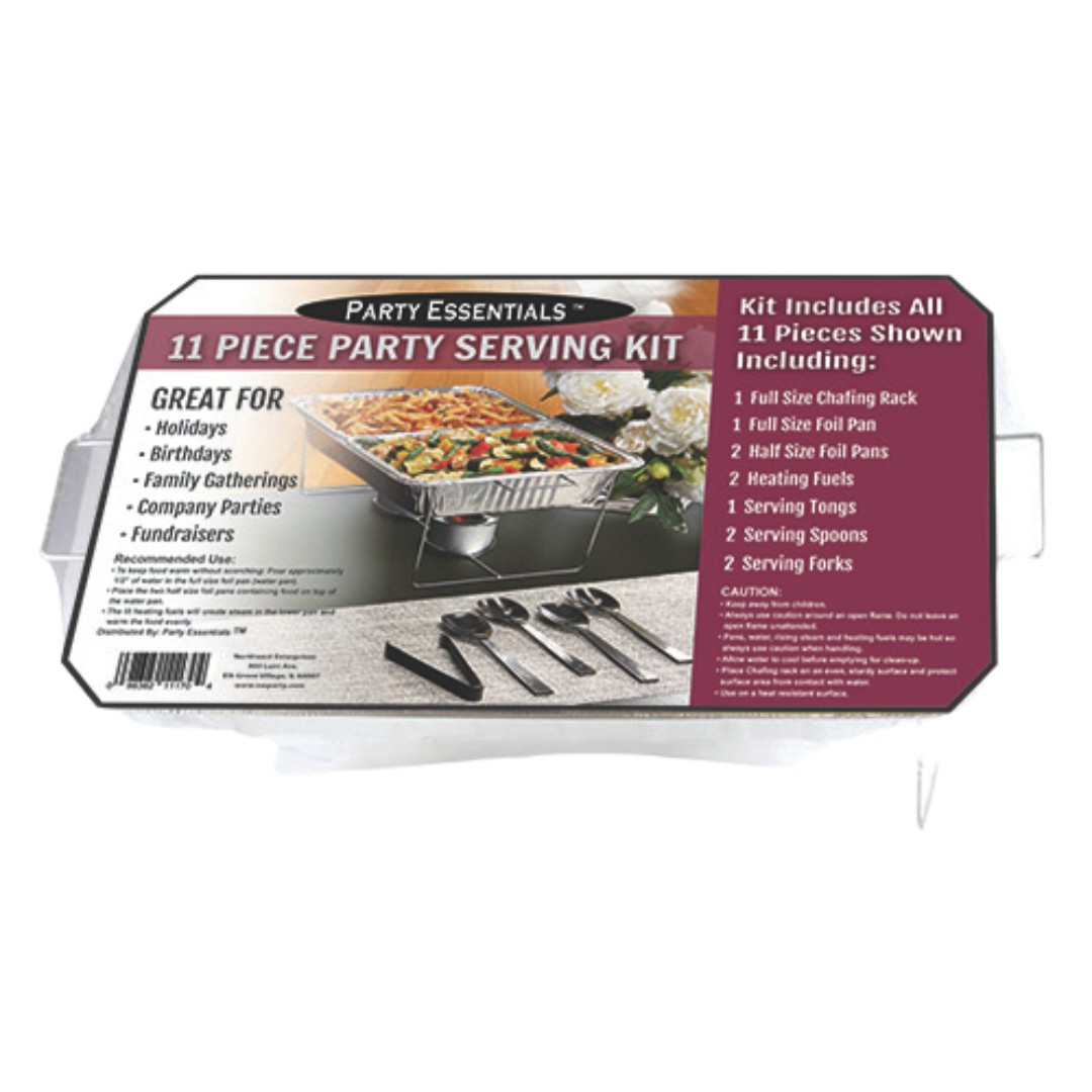 6pc Party Kit - Chafing Rack/Foil Pan/Heating Fuels/Tong/Spoon/Fork - 1 set