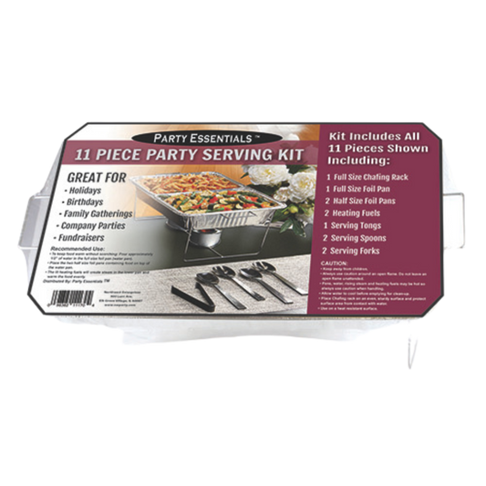 6pc Party Kit - Chafing Rack/Foil Pan/Heating Fuels/Tong/Spoon/Fork - 1 set