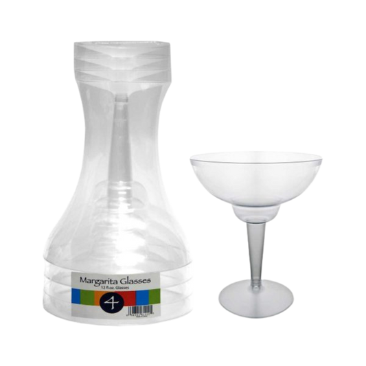 12oz Clear Margarita Glasses - 4pcs/pk