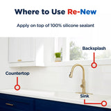 GE RE-NEW Silicone Sealant, White Kitchen and Bath, 80 ml Tube, Pack of 1 GE