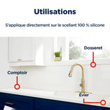 GE RE-NEW Silicone Sealant, White Kitchen and Bath, 80 ml Tube, Pack of 1 GE