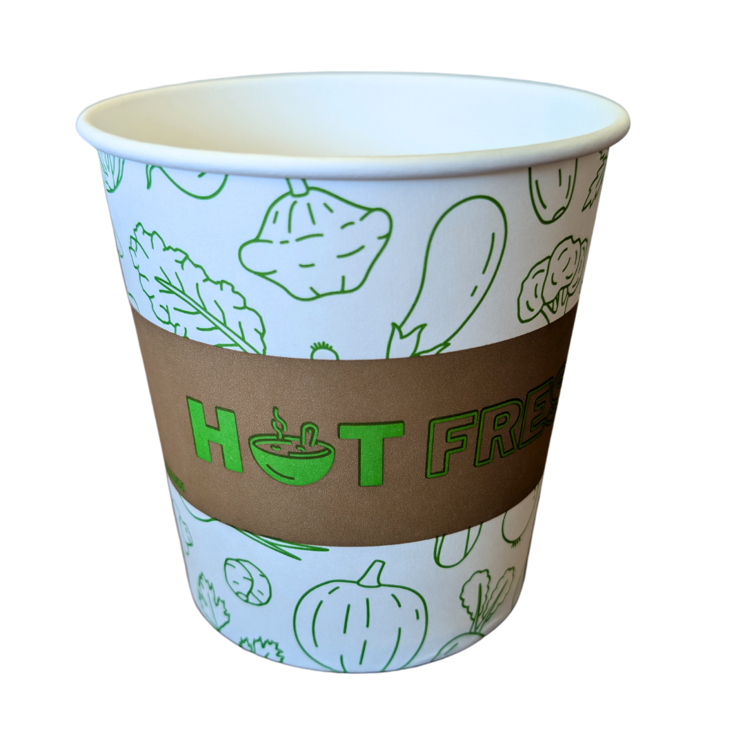 24oz Printed  Paper Soup Cup - 500 pcs