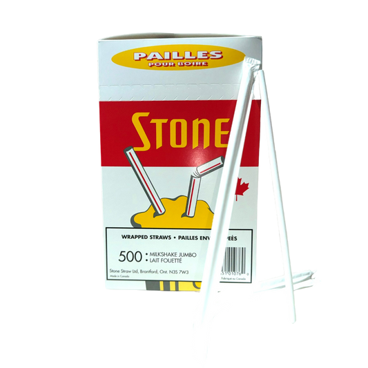 7.75" Unwrapped White Milkshake Straws - 9 x 250