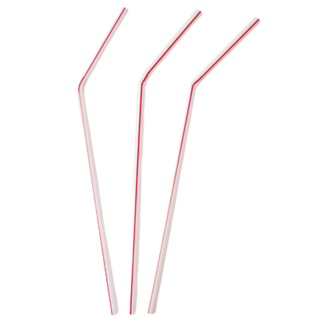 8" Unwrapped Flex Milkshake Straw - 6x500pcs