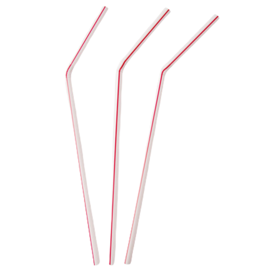 8" Unwrapped Flex Milkshake Straw - 6x500pcs