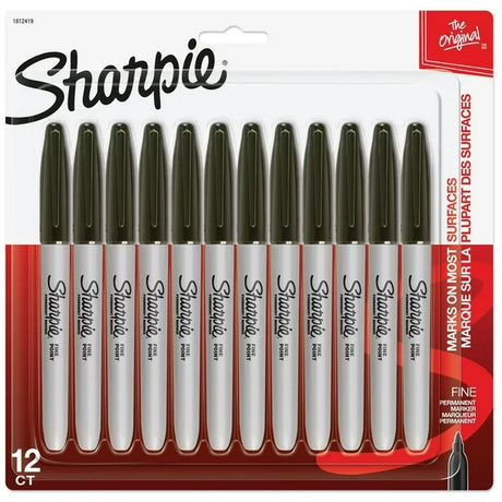 Sharpie Fine Point Permanent Markers, Black (12-Count Box) Sharpie