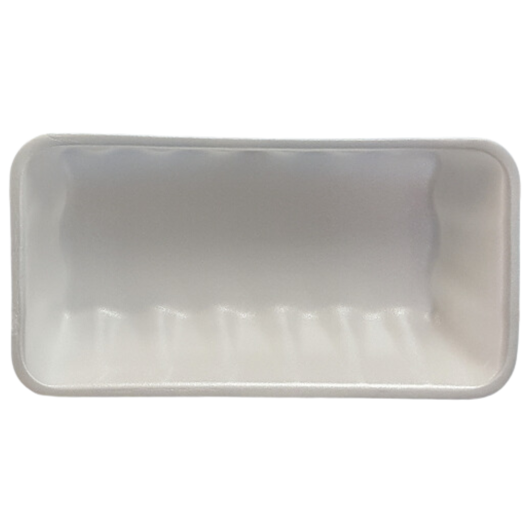 10K (5.4" x 10.4" x 2") White Foam Trays - 250 pcs