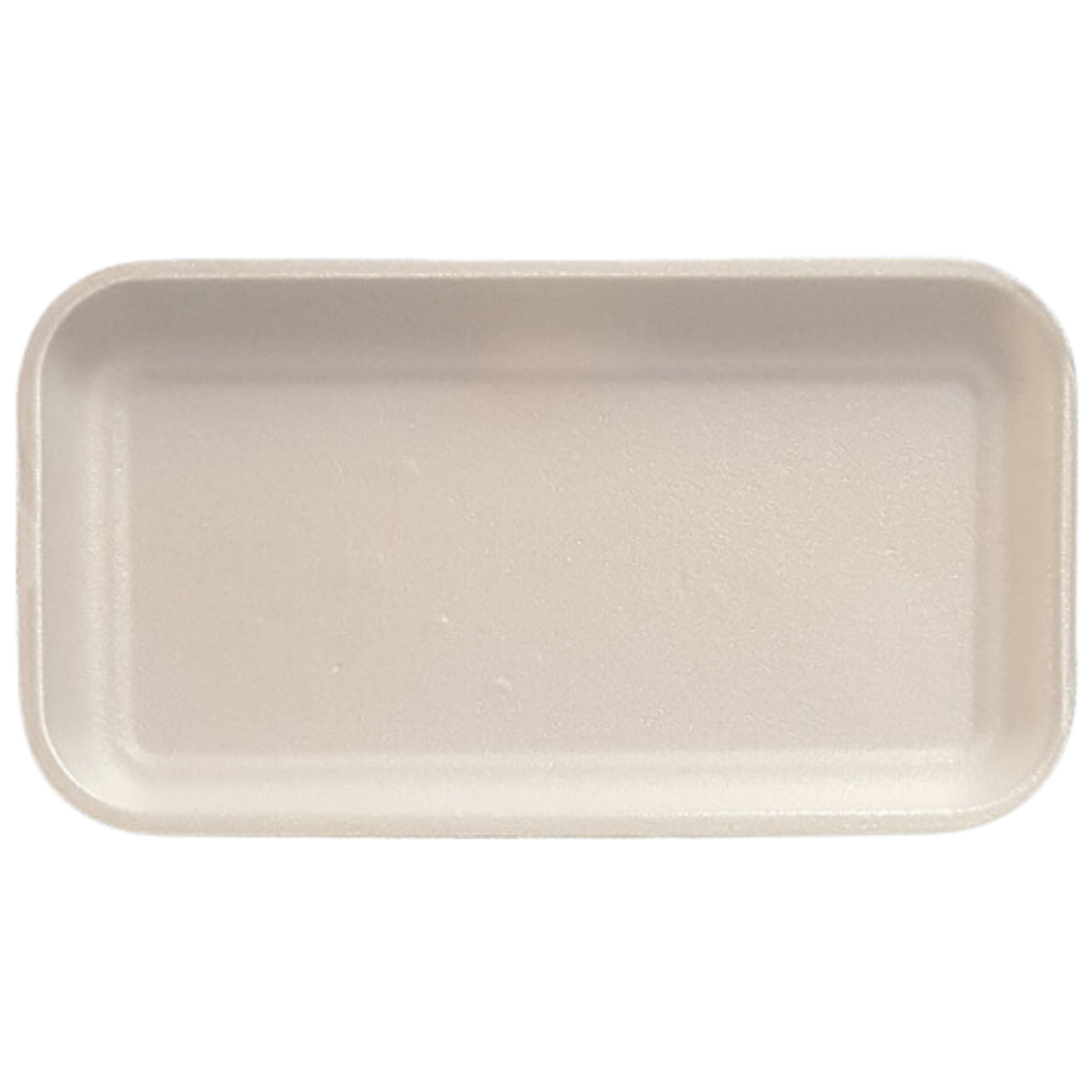 17S (8.3" X 4.5" X 0.4") White Foam Trays - 1000 pcs