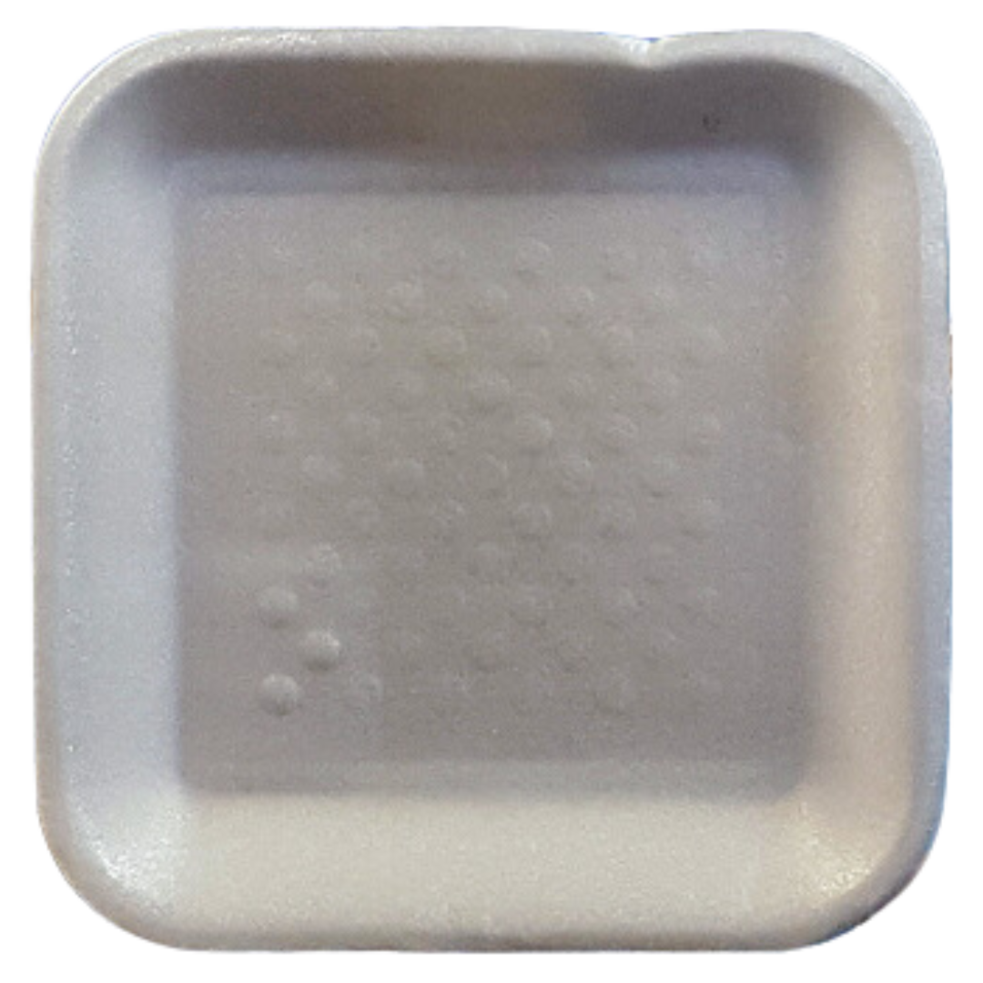 1S(5.2" x 5.2" x 0.4") White Foam Trays - 1000 pcs