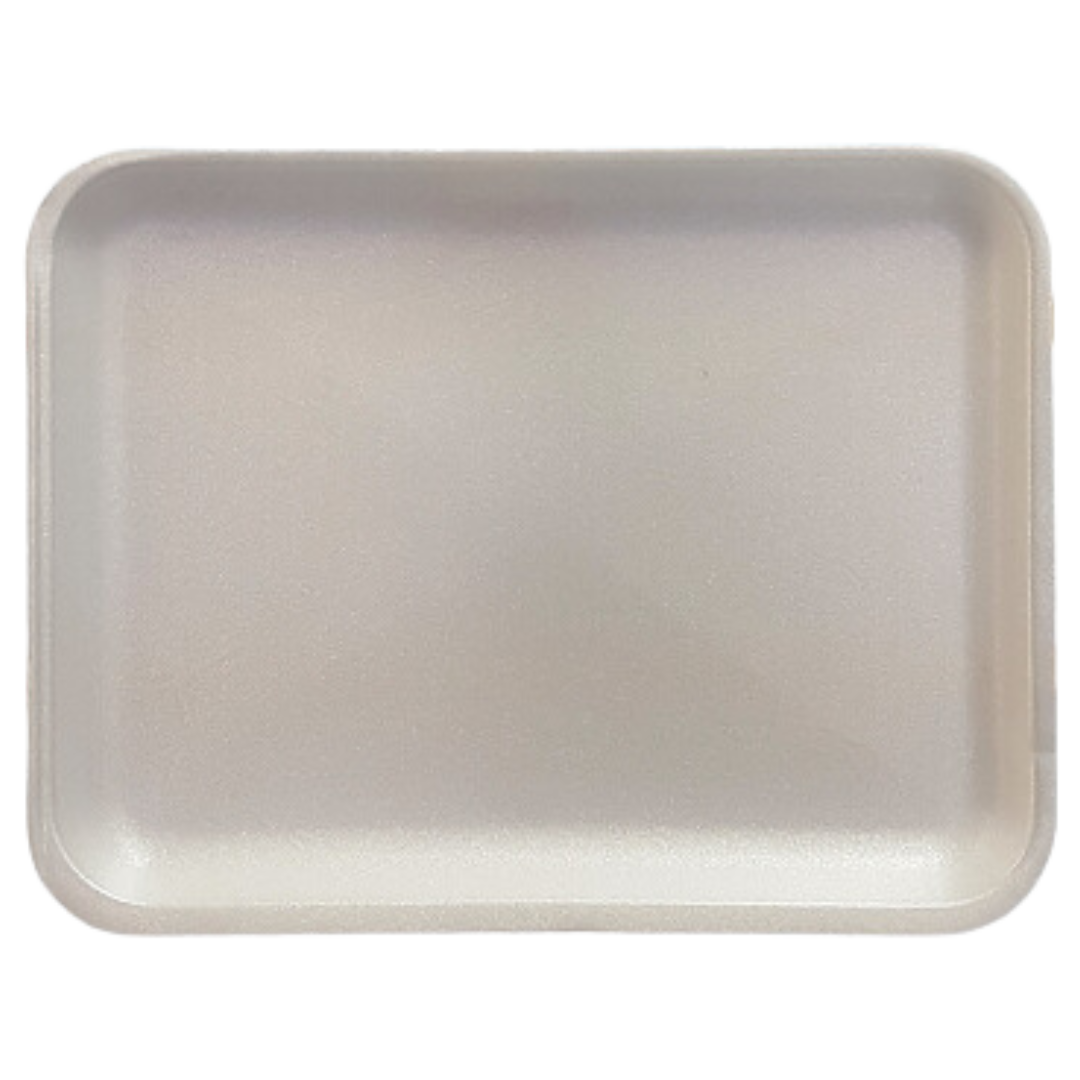 20S (8.7 X 6.6 X 0.8') White Foam Trays - 500 pcs