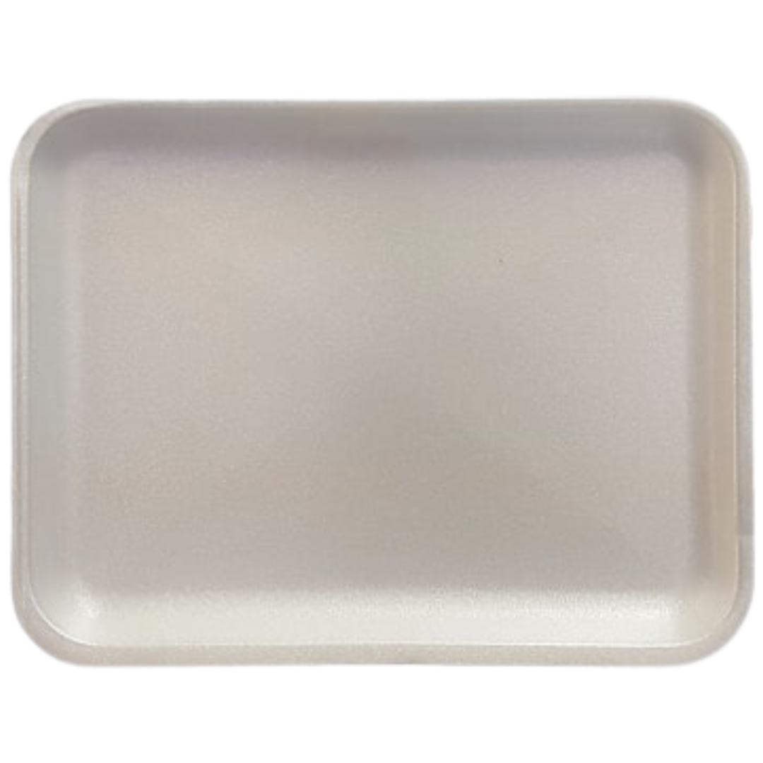 25D(8.6" x 13.9"x 1.5") White Foam Trays - 100 pcs