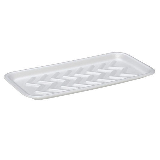 25S (8.6" x 13.9"x 1.5") White Foam Tray - 250 pcs
