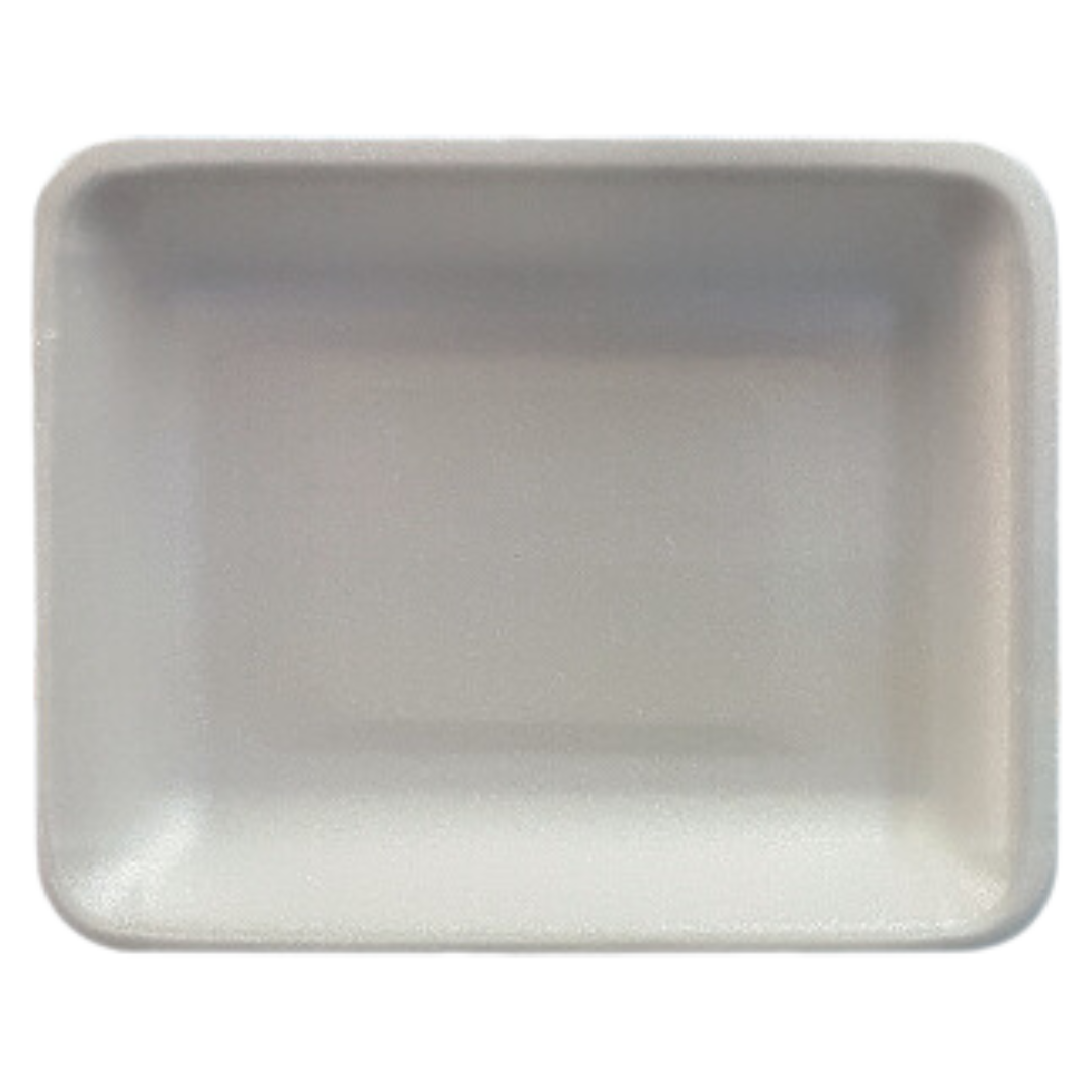 4PR (9.3" x 7.2" x 1.3") White Foam Trays - 500 pcs