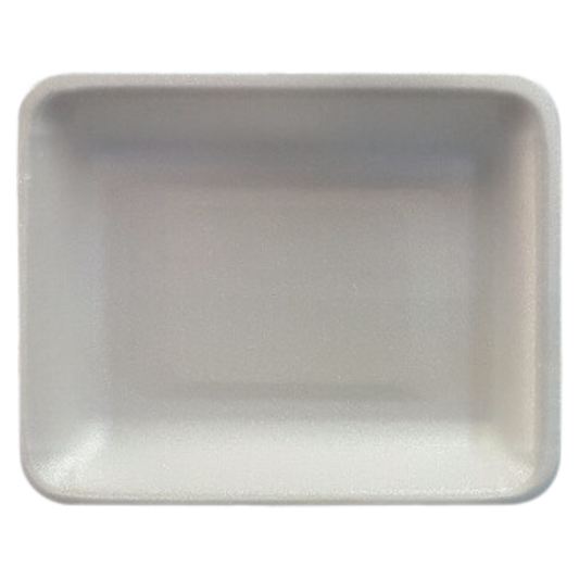 4PR (9.3" x 7.2" x 1.3") White Foam Trays - 500 pcs