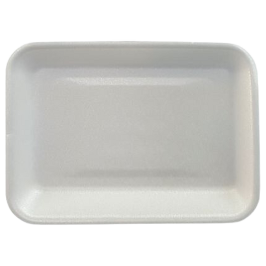 4P (7.2" x 9.2" x 1.3") White Foam Trays - 400 pcs