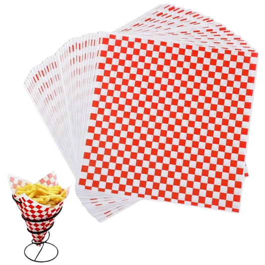12" x 12" Red Checker Wax Paper - 2000pcs