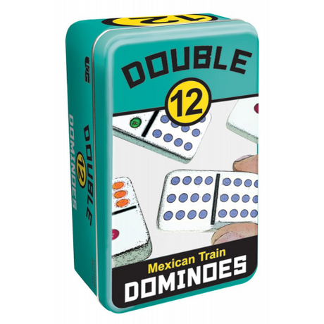 DOMINOES - MEXICAN TRAIN - DOUBLE 12 - COLOR - TIN (Case of 3)