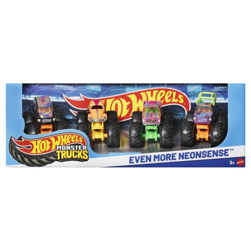 HOT WHEELS - MONSTER TRUCKS - 1:64 - 4pk ASST (Case of 6)