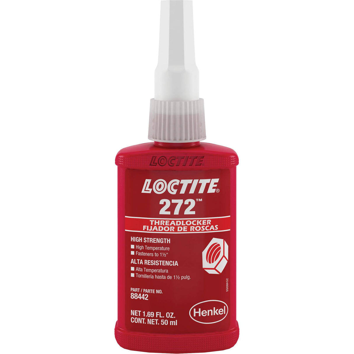 Threadlocker 272 High Temperature, Red, High, 50 ml, Bottle