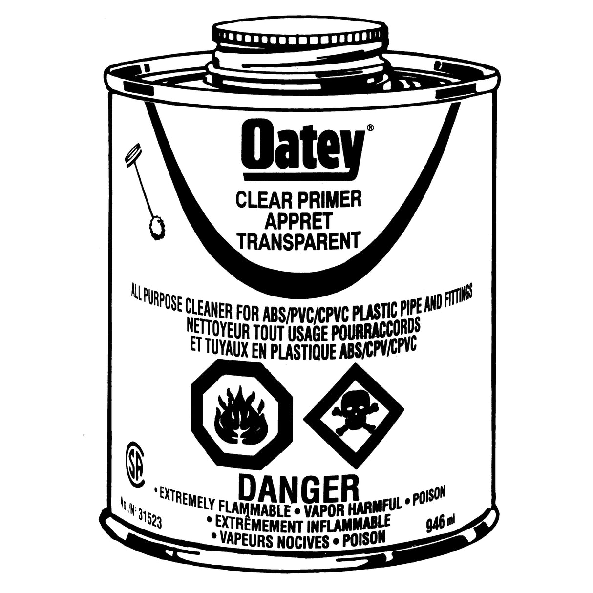 Clear Primer, 946 ml, Brush Top Can