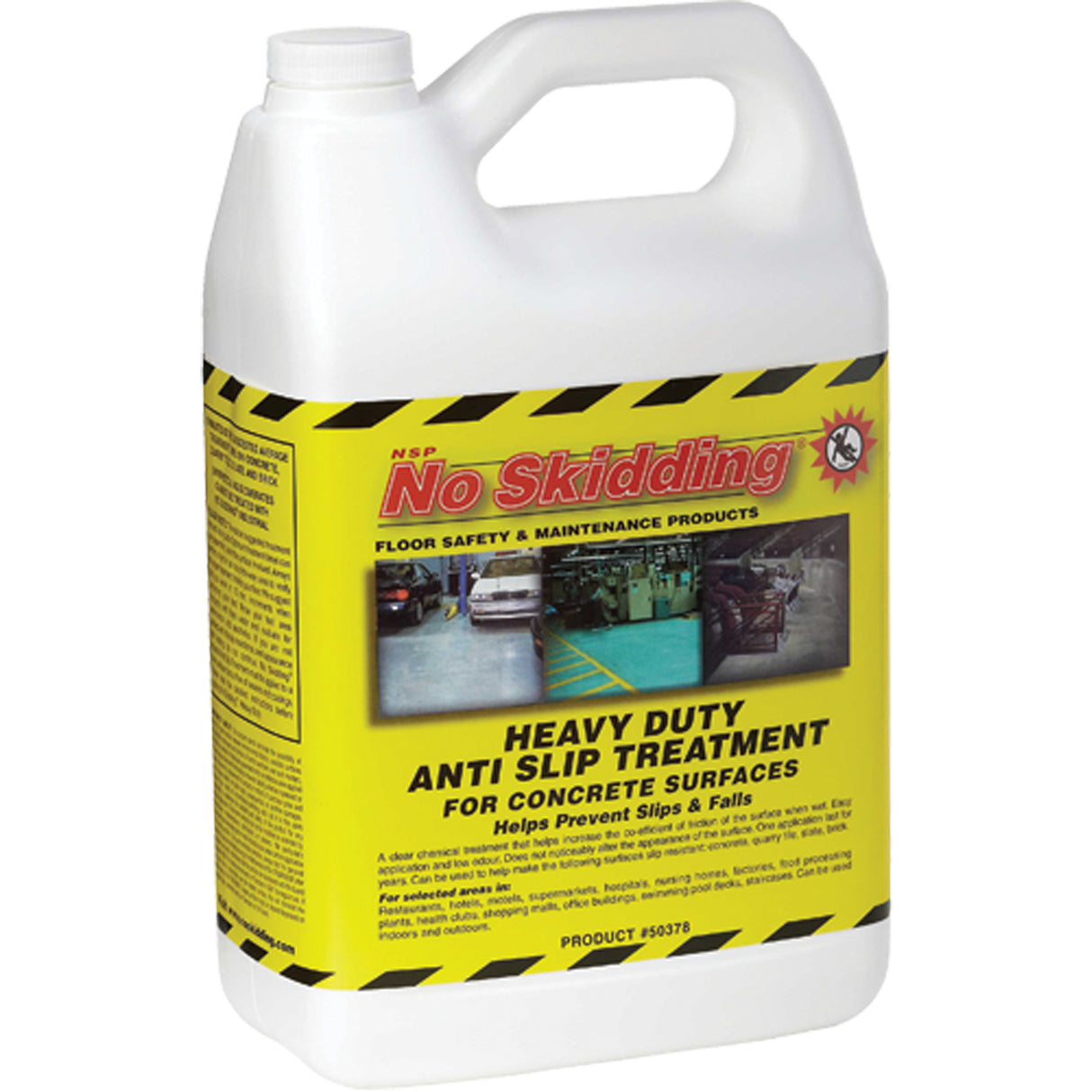 No Skidding® Heavy-Duty Anti-Slip Treatment for Concrete Surfaces, Jug, Clear