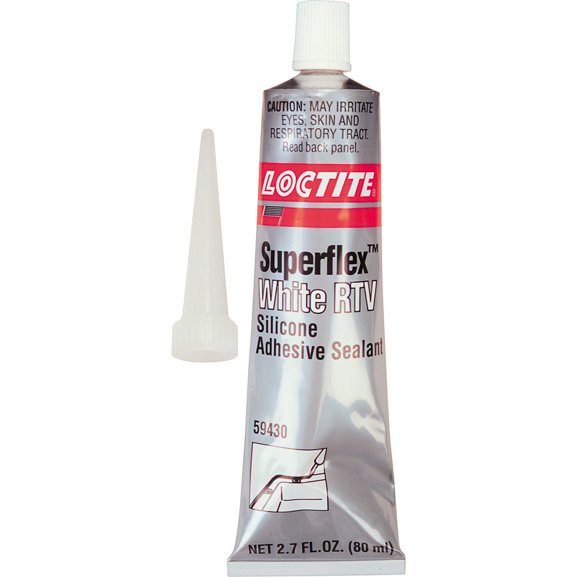 Superflex™ RTV Silicone Adhesive Sealant, Tube, White