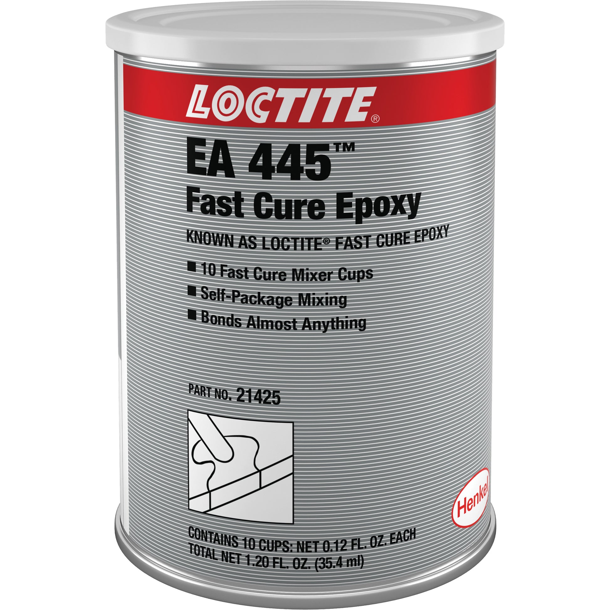 Fixmaster® Fast Cure Adhesive Mixer Cups, 10 x 1 oz., Kit, Two-Part, Grey