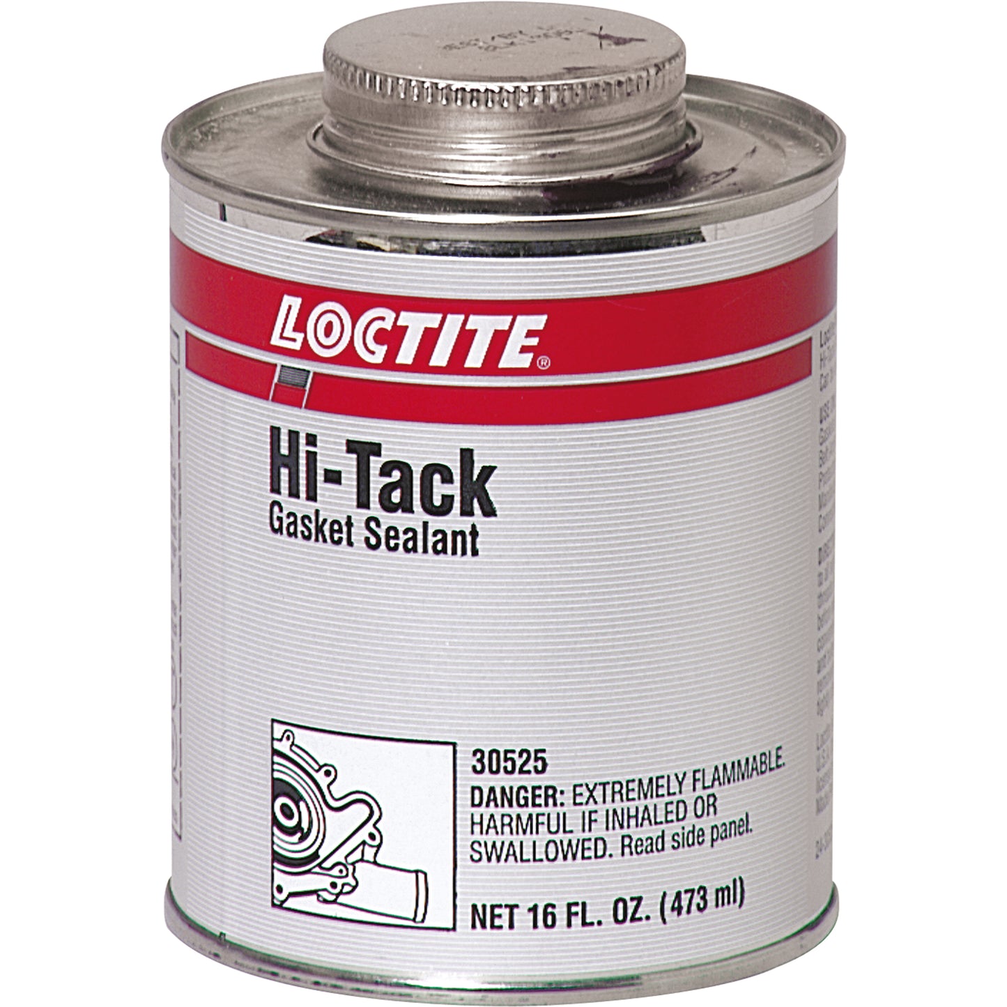 Hi-Tack Gasket Sealant, Brush Can, Red