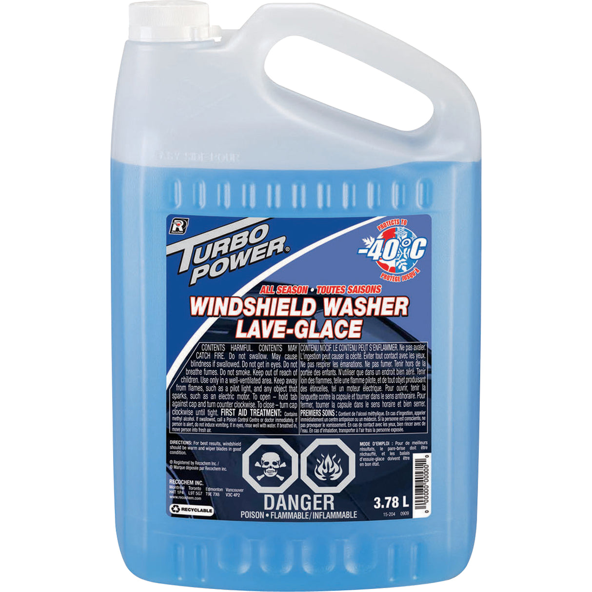 Turbo Power® All-Season Windshield Washer Fluid, Jug, 3.78 L