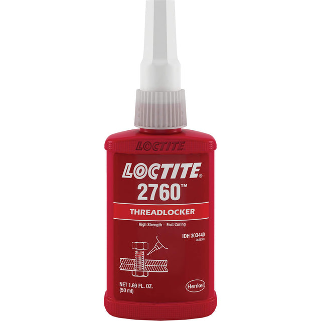 Threadlocker 2760 Instant Adhesive, Red, High, 50 ml, Bottle