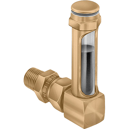 Brass Liquid Level Gauges - Union Coupling, Threaded, 8-11/16" L, 225°F (107.22° C)