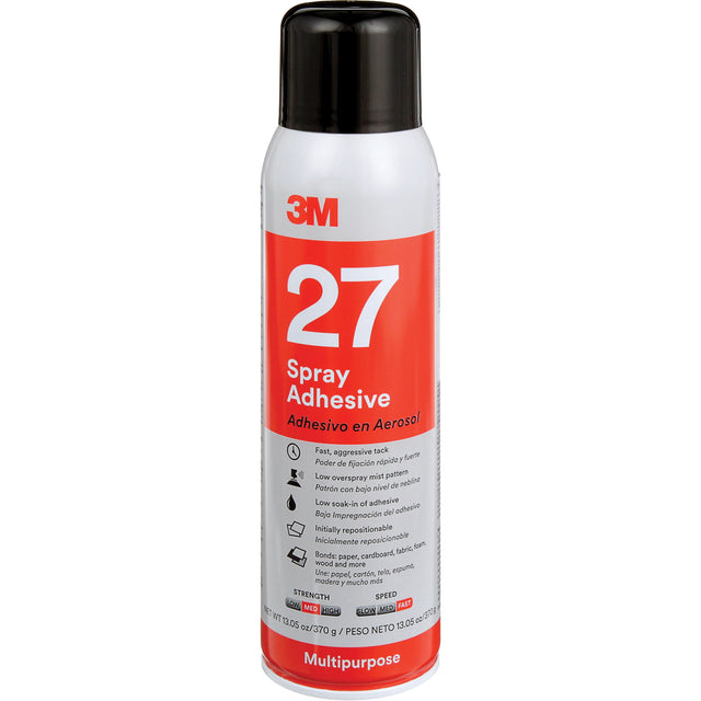 27 Multi-Purpose Spray Adhesive, Clear, Aerosol Can