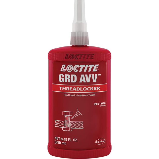 Letter Grade AVV Threadlocker, Red, High, 250 ml, Bottle