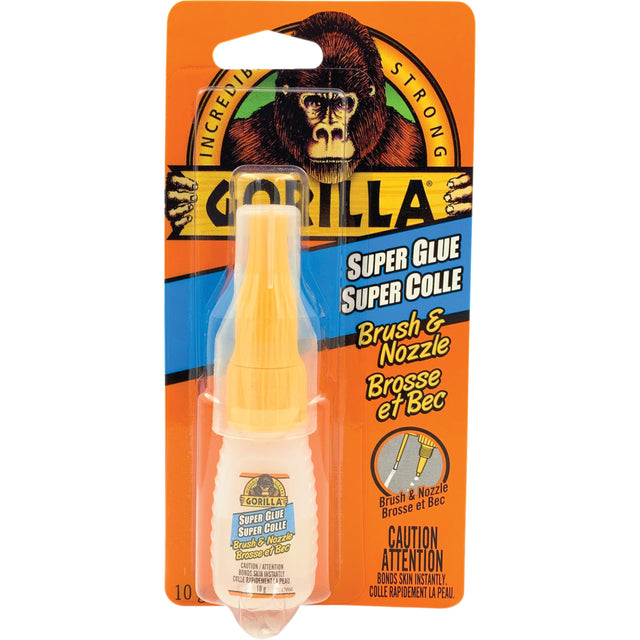Super Glue Brush & Nozzle, 10 g, Bottle, Clear