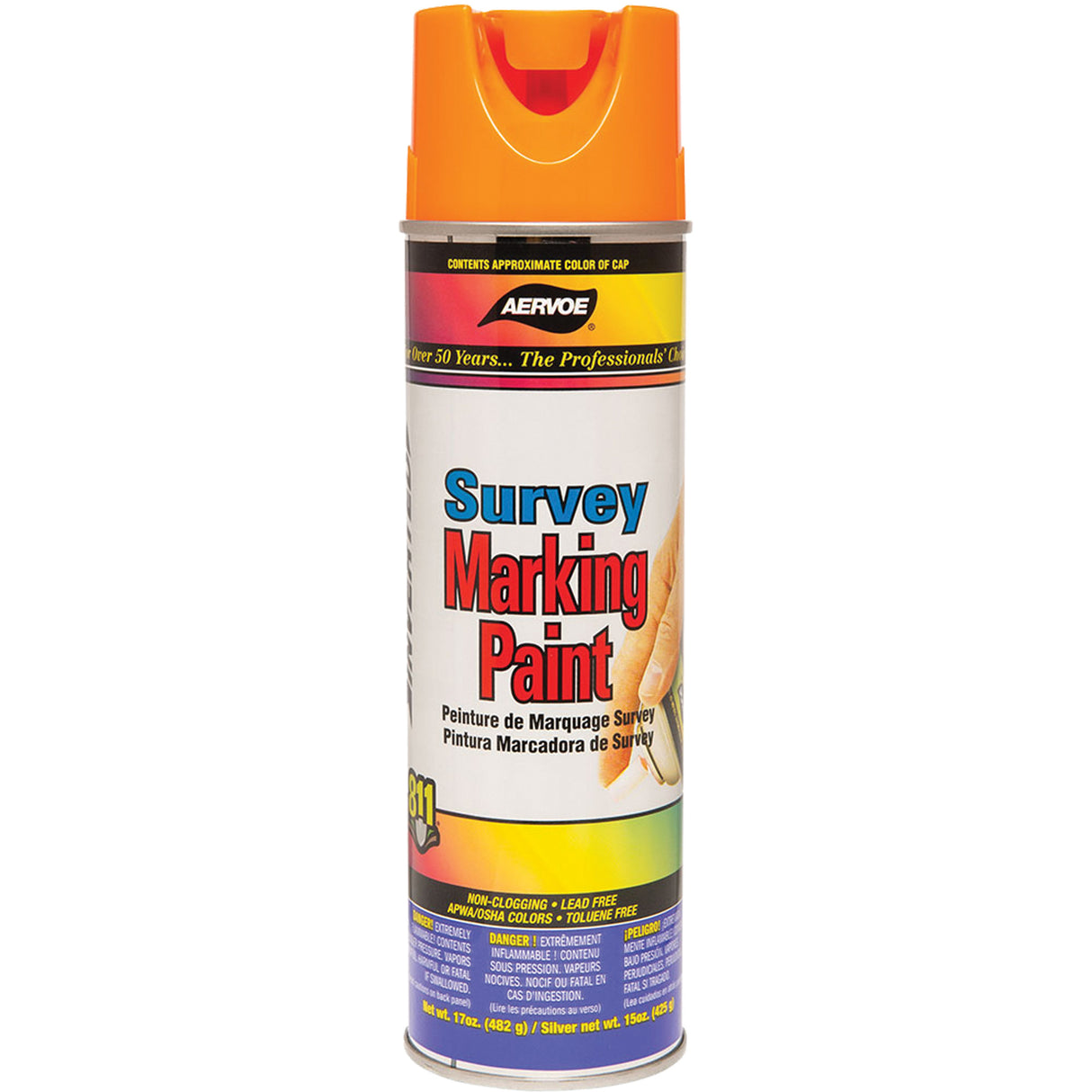 Solvent-Based Marking Paint, 17 oz., Aerosol Can