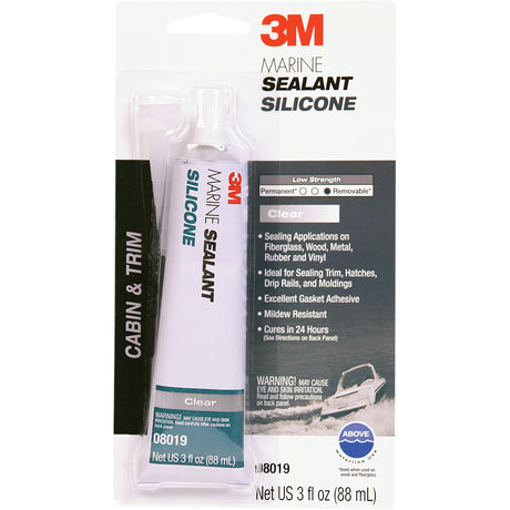 Marine Grade Silicone Sealant, 3 oz., Tube, Clear