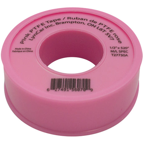 Teflon® Tape, 520" L x 1/2" W, Pink