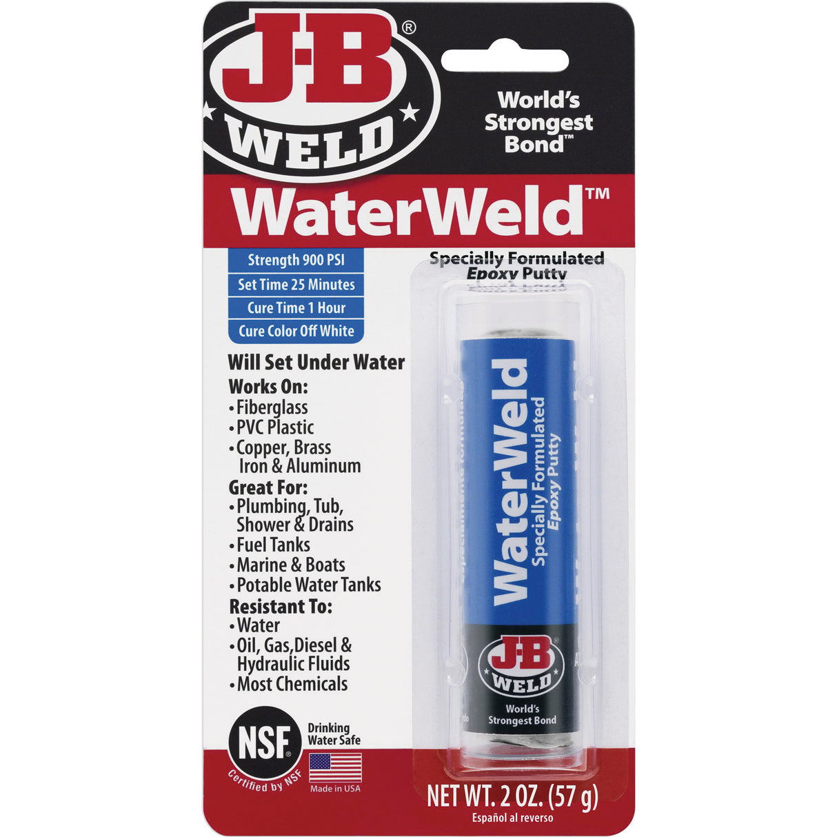 WaterWeld Epoxy, 2 oz., Stick, Off-White