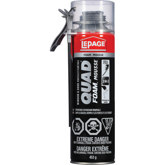 Quad® Foam™ Window & Door Installation Foam, Aerosol Can, Tan