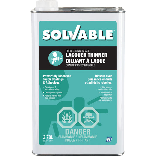 Professional Grade Lacquer Thinner, Rectangular Can, 3.78 L