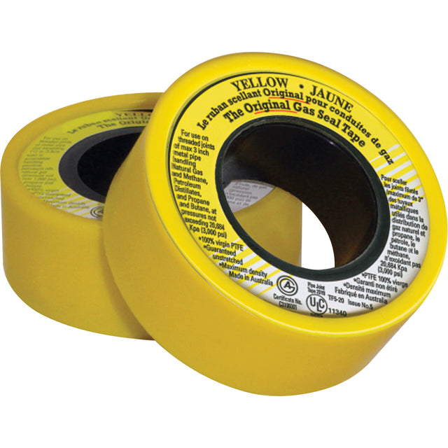 PTFE Thread Sealant Tape, 236" L x 3/4" W, Yellow