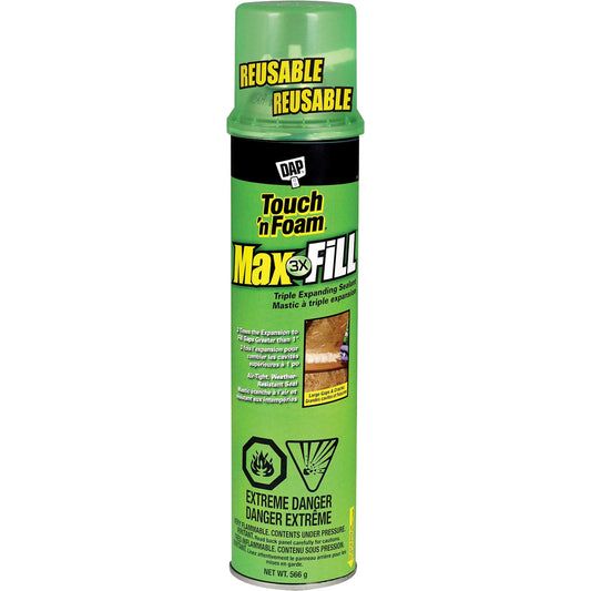 Touch 'n Foam® Max Fill™ Triple Expanding Sealant, 566 g, Aerosol Can, Cream